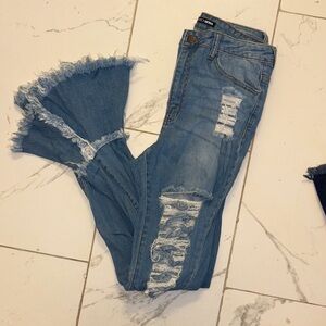 Fashion Nova Medium Blue Flare Jeans